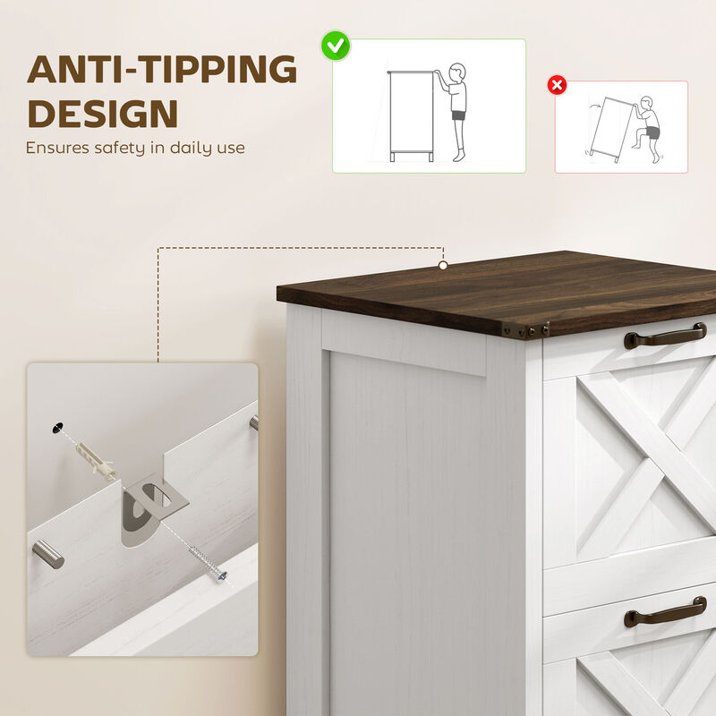 Hivvago Rustic 2-Drawer Vertical Filing Cabinet for Home or Office image number 7
