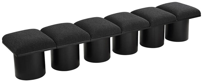 Meridian Furniture Pavilion Black Boucle Fabric Bench