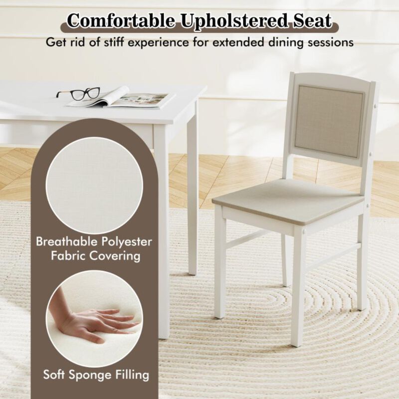 Hivvago 5-Piece Dining Set for 4 with Rubber Wood Legs for Small Dining Room