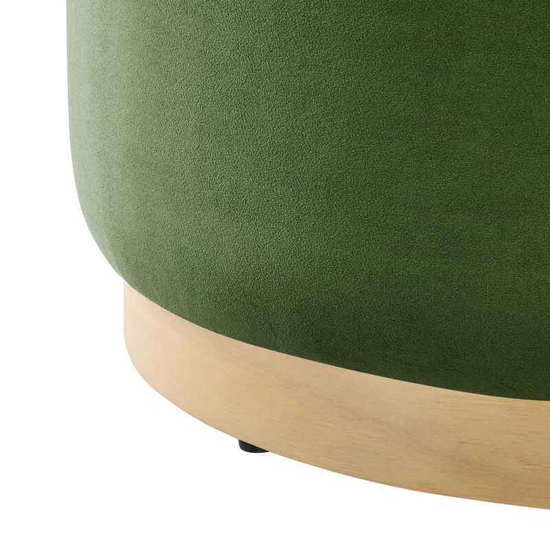 Tilden Large 23" Round Performance Velvet Upholstered Ottoman image number 4