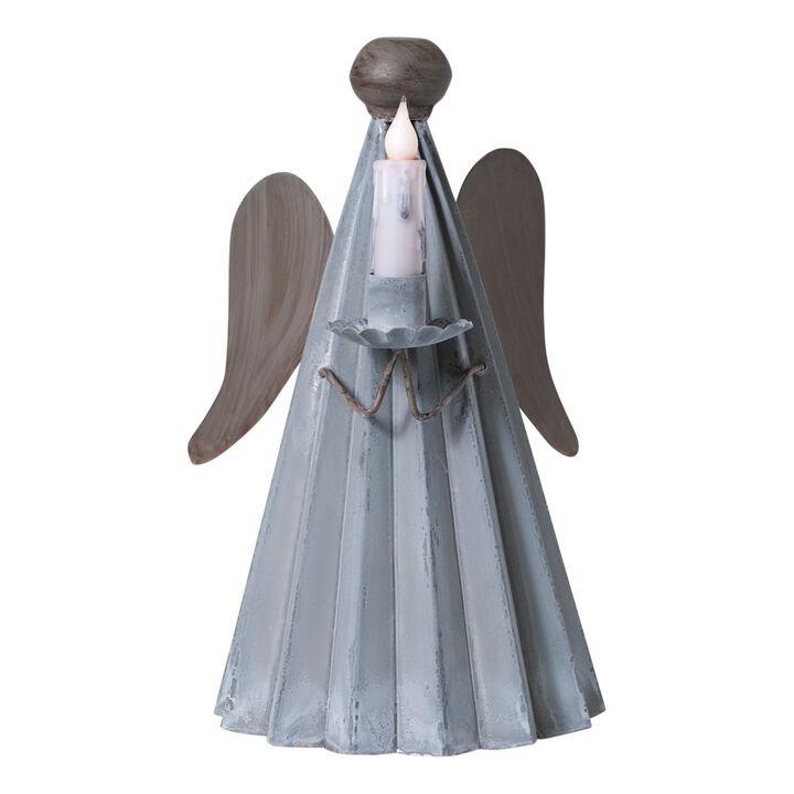 Angel Metal Candle Holder 135 Inch Weathered Zinc Indoor Tabletop Decor