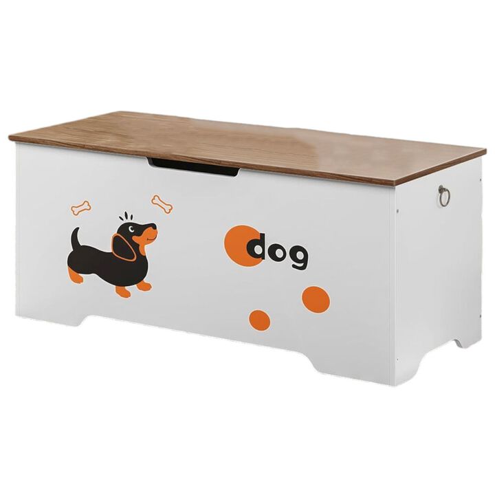 Kids Wooden Toy Box & Storage Bench, Dual Function Toy Chest with Seat