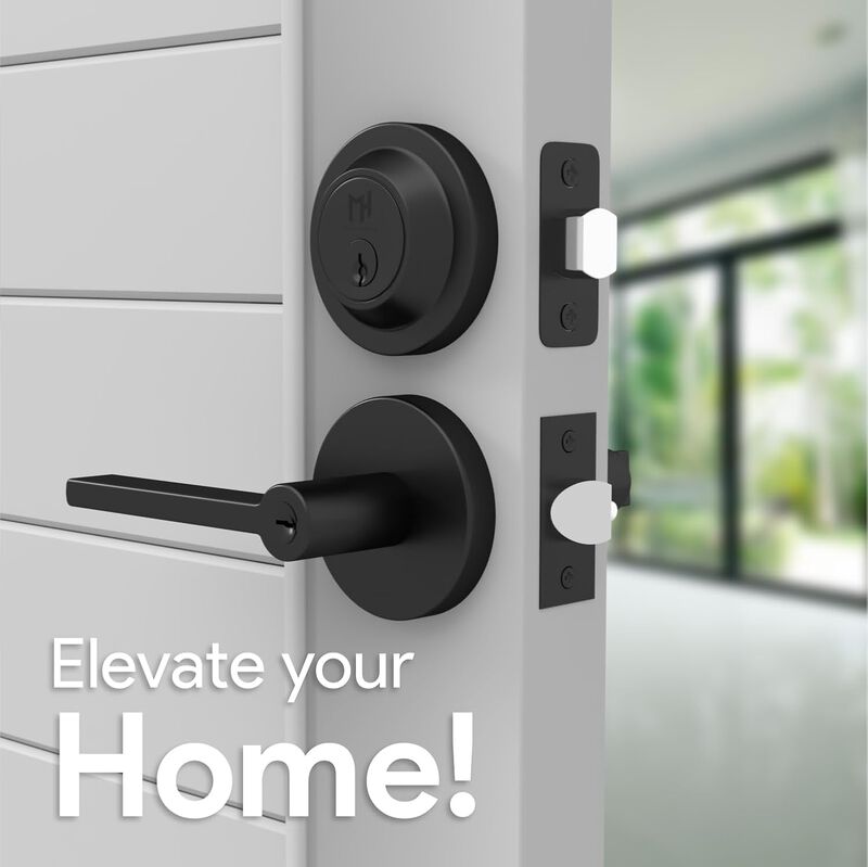 Mega Handles | Ralph Lever and Deadbolt Entry Combo | Polished Chrome