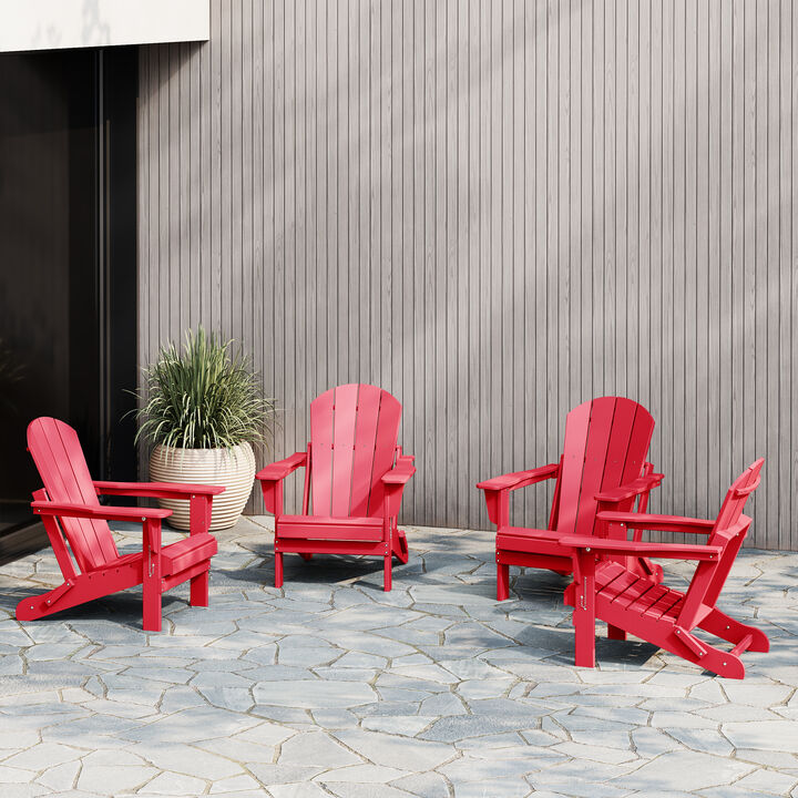 WestinTrends Westintrends 4-Piece set outdoor folding Poly Adirondack chair