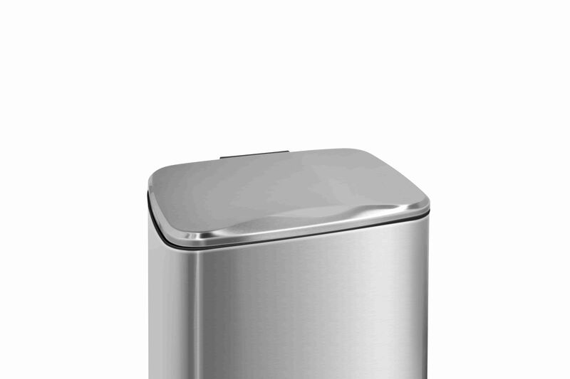 8 Gallon Stylish Rectangular Shape Stainless Steel Trash Can
