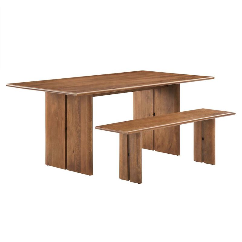 Amistad 72" Wood Dining Table and Bench Set image number 0