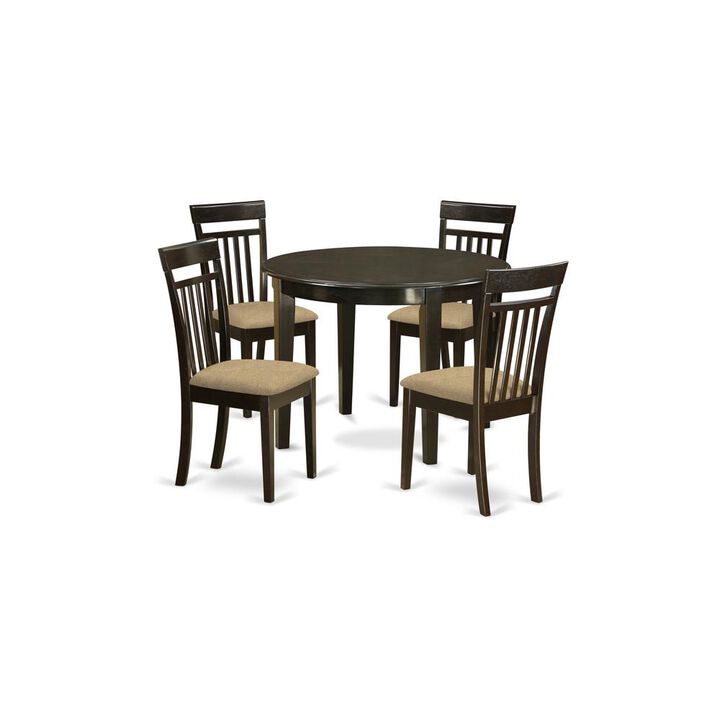 5 Pc small Kitchen Table and Chairs set-round Kitchen Table and 4 Dining Chairs