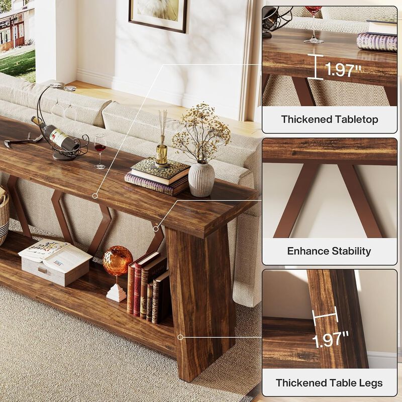 Tribesigns Farmhouse Wood Console Table image number 6