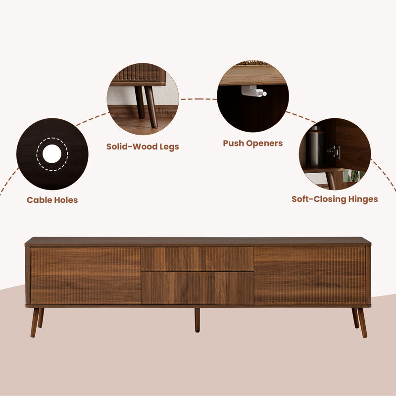 Merax Entertainment Center with Fluted Doors, Deep & Standard Drawers, Cable Management image number 5