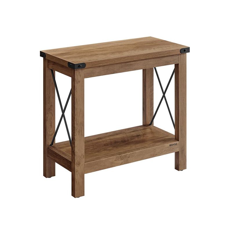 Compact Side Table with Lower Shelf &ndash; Accent Table for Storing Books, Plants or Everyday Essentials