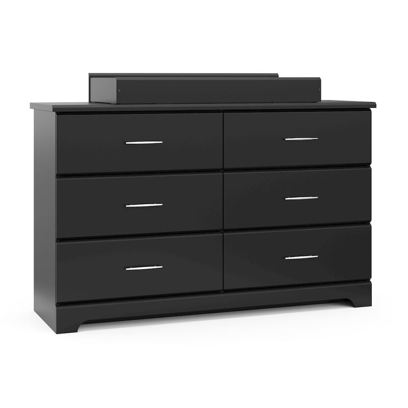 Storkcraft Brookside 6 Drawer Double Dresser (Black) – GREENGUARD Gold Certified
