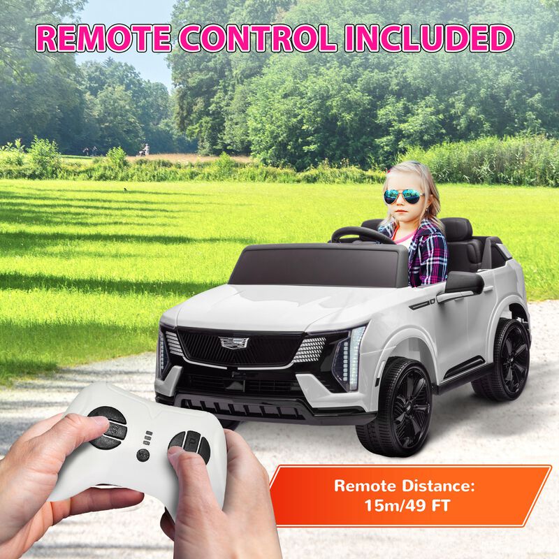 BreeBe 2-Seater 12V 10AH Ride on Truck, Cadillac Escalade Licensed Electric Car for Kids w/ Spring Suspension Wheels image number 5