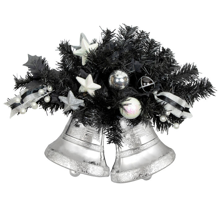 18" Decorated Black Pine Artificial Christmas Swag with Bells