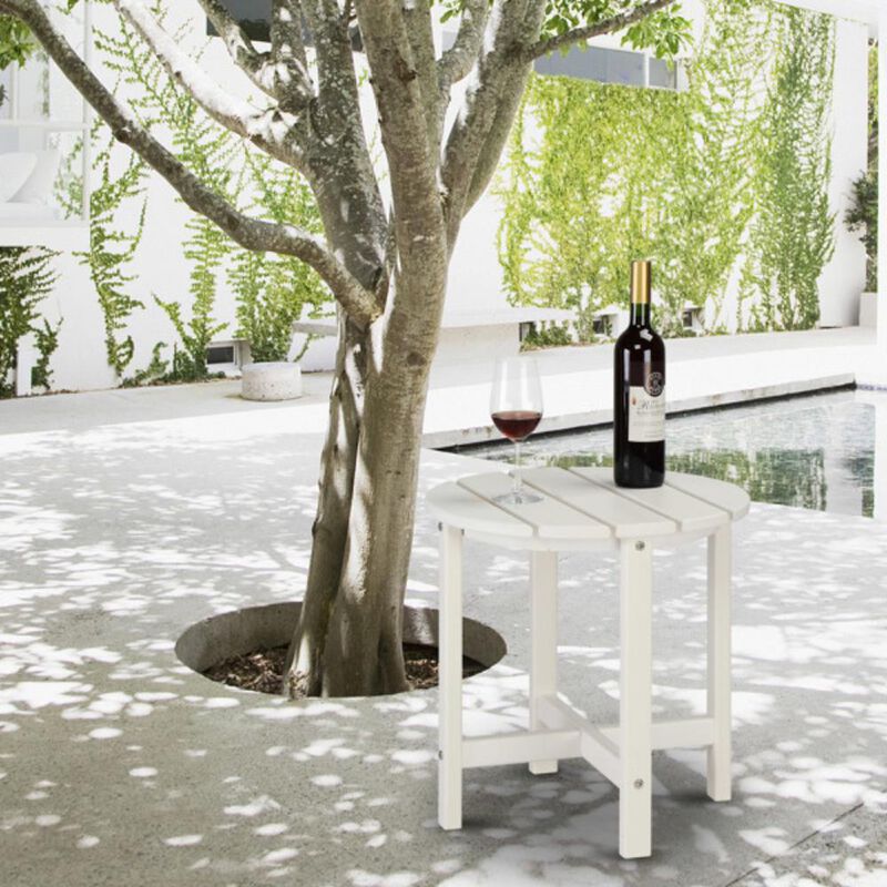 Single-Layer Round Side Table Modern Accent Table for Living Room, Bedroom, or Patio