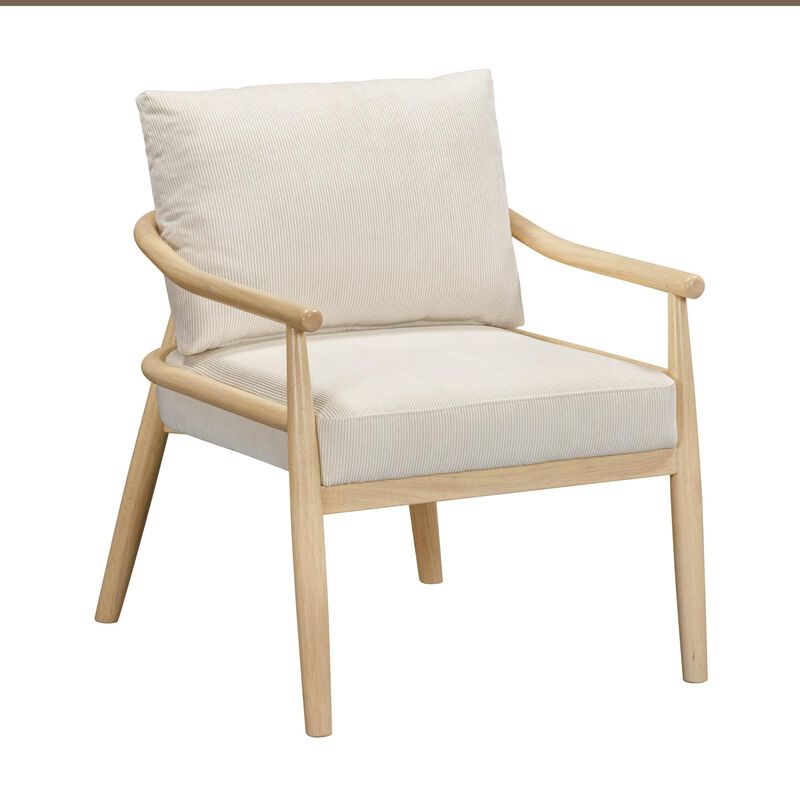 Casafoyer Cream Performance Corduroy Accent Chair image number 0