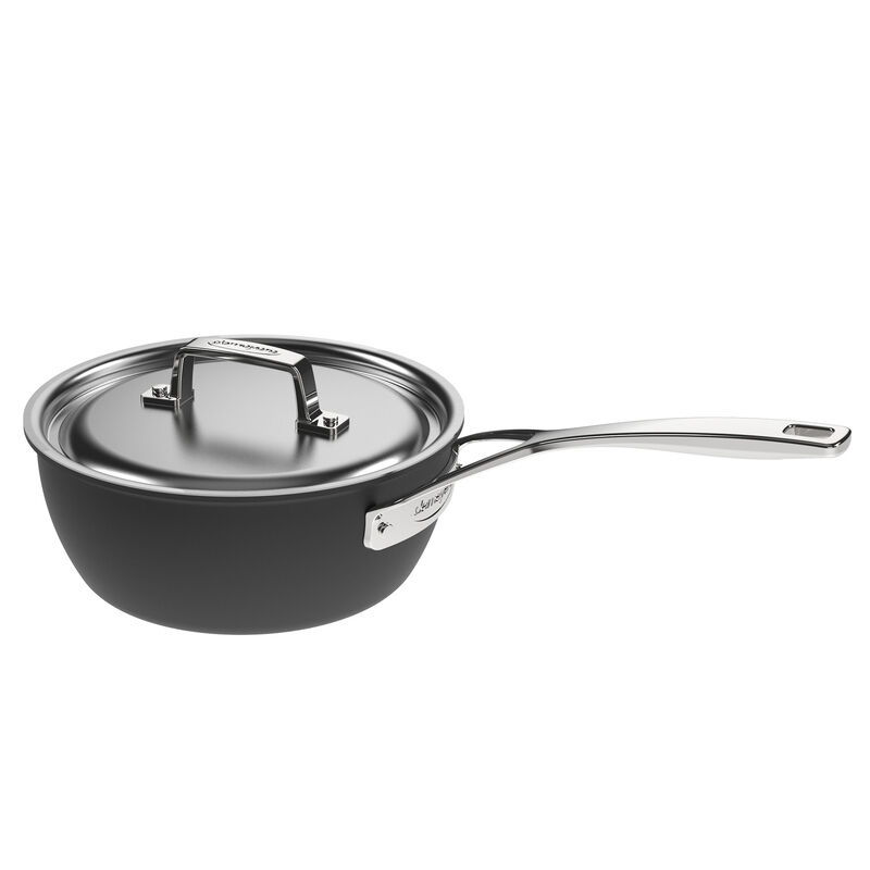 Demeyere Black 5 Stainless Steel with Ceramic exterior coating 2-qt Saucepan with Lid