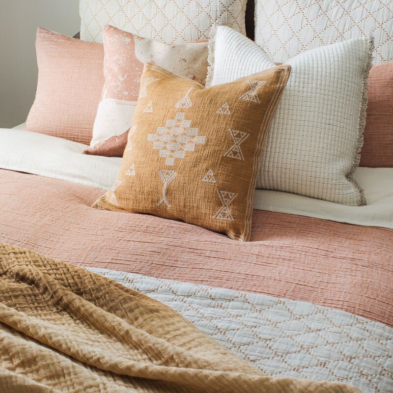 Sunrise Two-Tone Yellow & White Accent Pillow image number 1