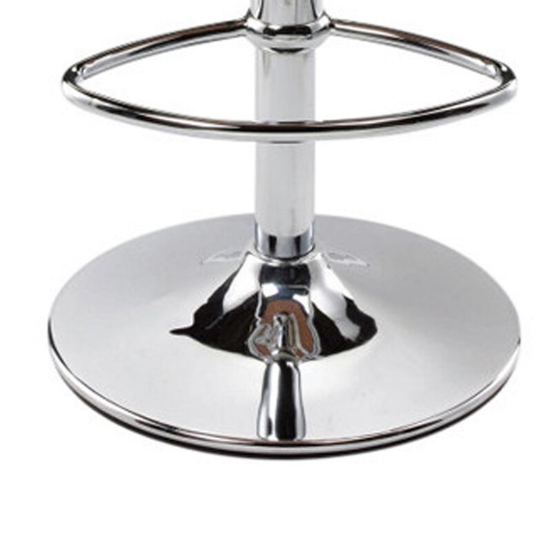 Flax 22-32 Inch Adjustable Counter Height Stool, Vegan Faux Leather, White - Benzara