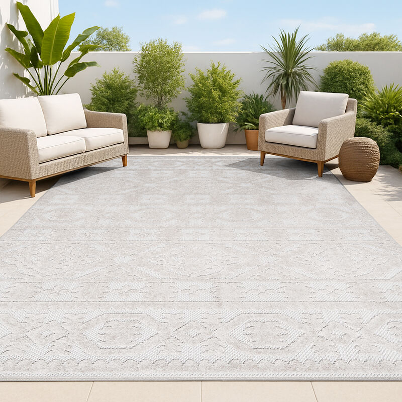 Citta High-Low Pile Mediterranean Tile Area Rug
