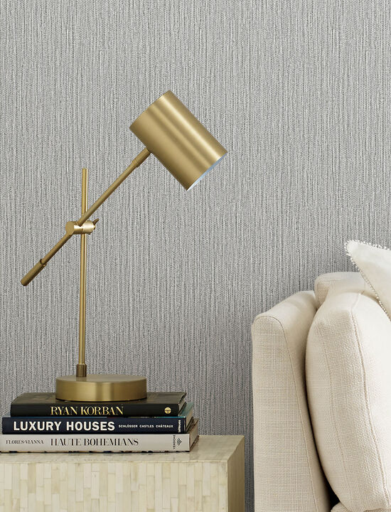 Bowman Charcoal Faux Linen Wallpaper