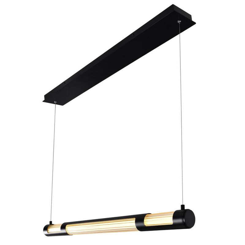Neva 36 in LED Integrated Black Chandelier