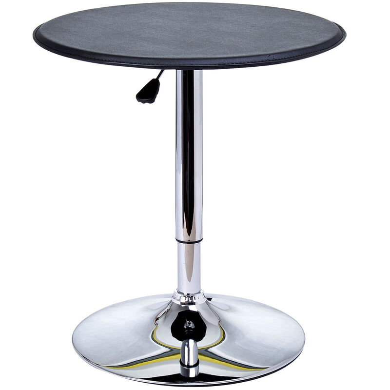 Sleek Home Bar Addition: 25" Round Adjustable Chrome/Black Bistro Table