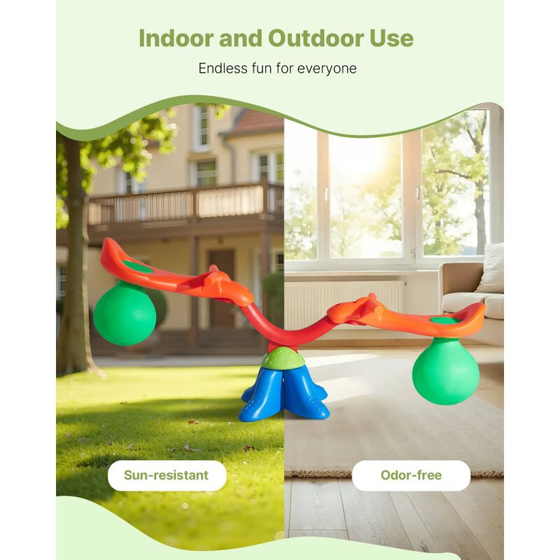 Outdoor Kids Seesaw Sit & Spin, Swiveling Teeter Totter with Handles, Ages 3+ image number 3