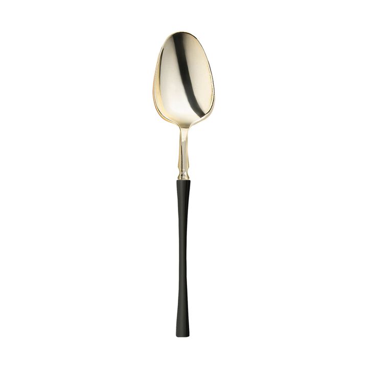 Gold with Black Handle Moderno Plastic Dinner Spoons (240 Spoons)