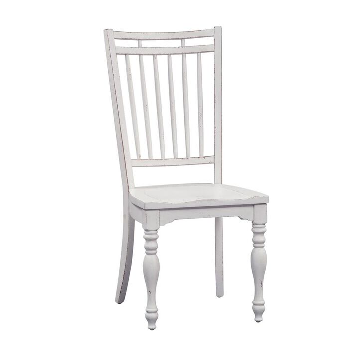 Liberty Furniture Magnolia Manor Spindle Back Side Chair (RTA)-Set of 2 in Antique White