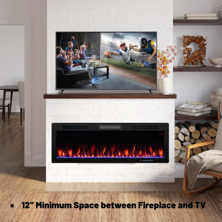 Hivvago Electric Fireplace 40/50/60 Inches Recessed and Wall Mounted