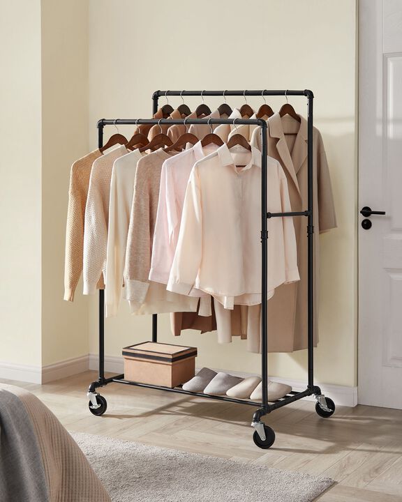 39.4 Inch Garment Rack with Shelf for Clothes Storage Organizer