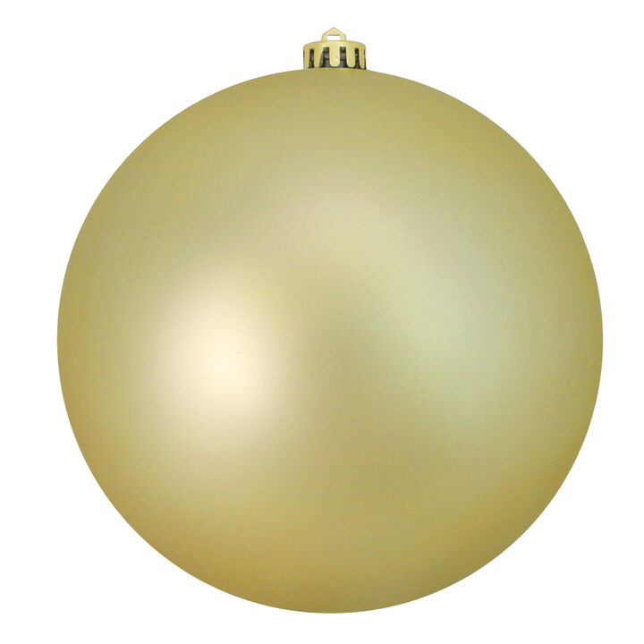 Matte Champagne Gold Shatterproof Christmas Ball Ornament 8" (200mm)