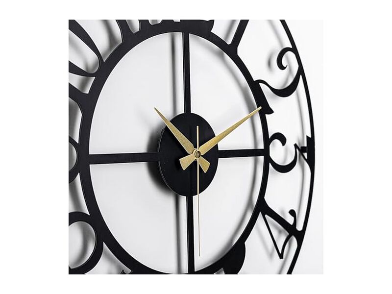 Metal Black Wall Clock 20 Inch Silent Modern Battery Operated Living Room Decor image number 3