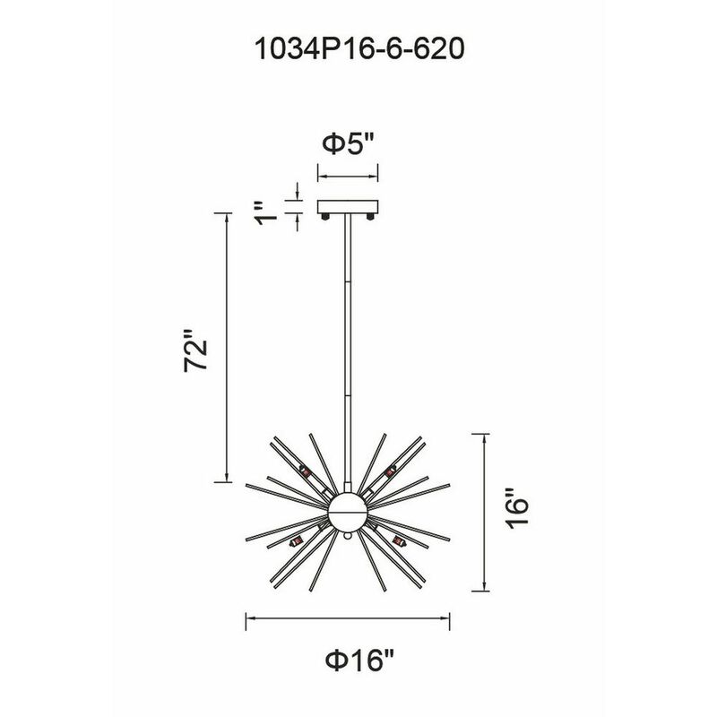 CWI Lighting Savannah 6 Light Chandelier With Gold Leaf Finish