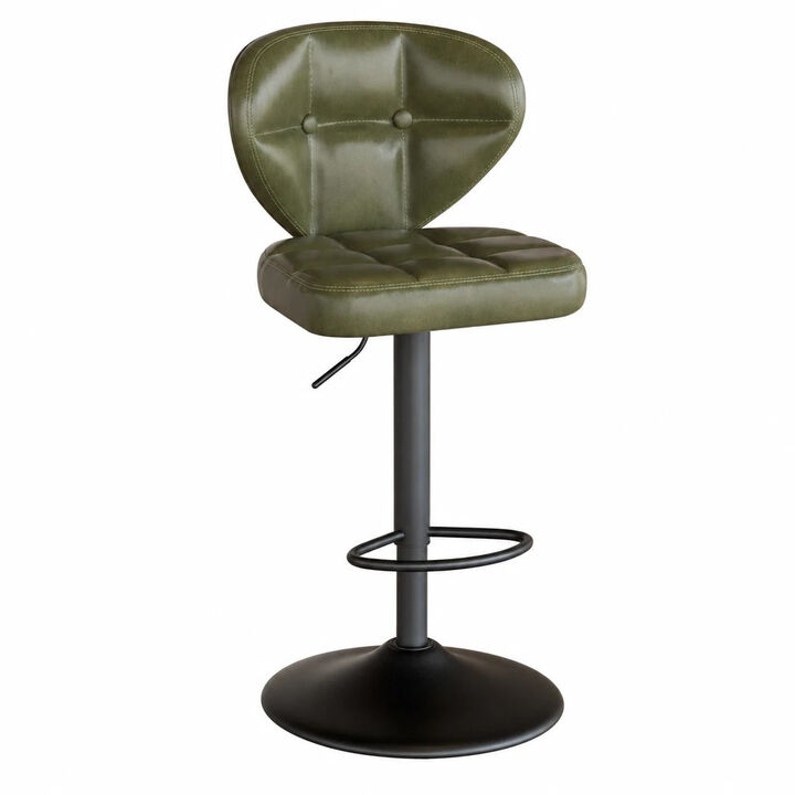 PU Leather Swivel Bar Stools Set of 2, Modern Hydraulic Adjustable Counter Height Stools, Steady Water Resistant Iron Frame 360&deg; Kitchen Island Chairs