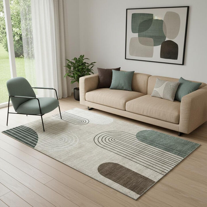 HomeRoots Abstract Area Rug