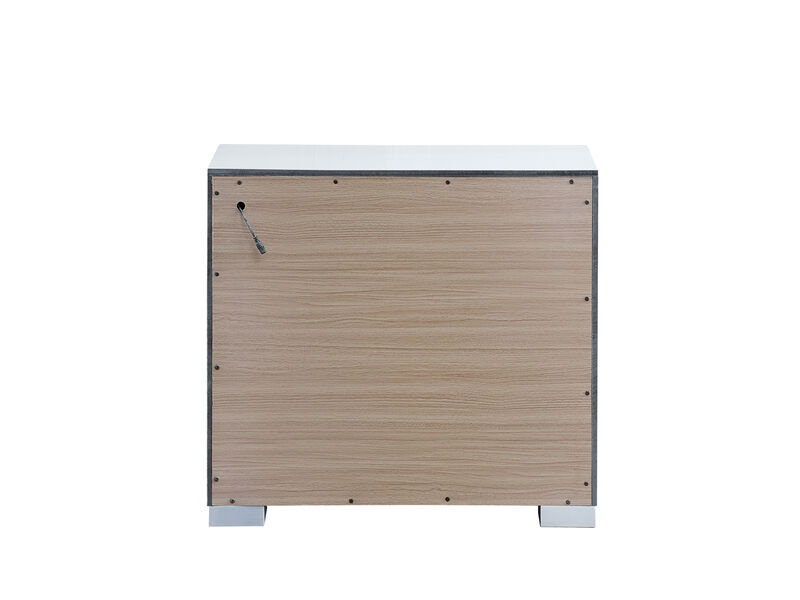 Milan White 2-Drawer 28 in. W Nightstand image number 4