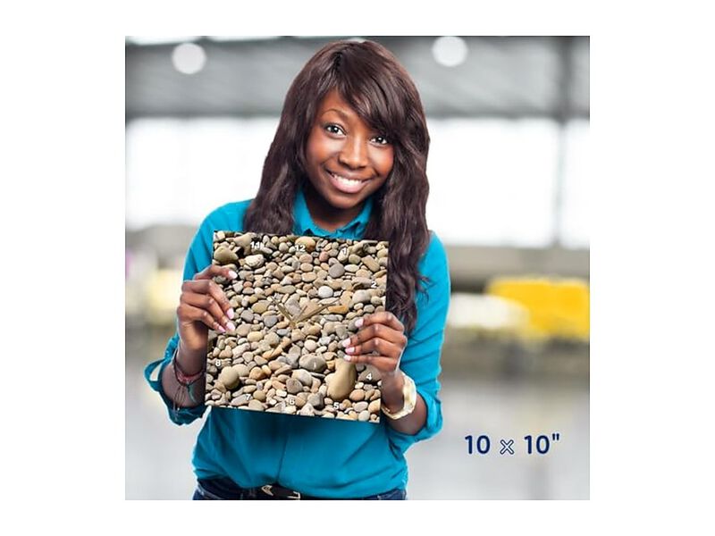 River Rock Pebbles Shades Different Gray Wall Clock 10 Inch Home Decor image number 1
