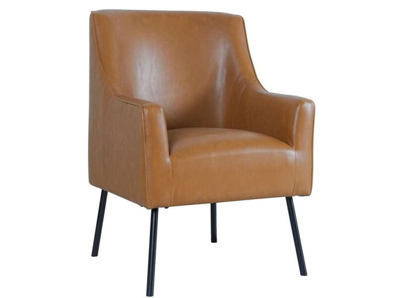 Accent Chair &ndash; Modern Faux Leather Armchair for Living Room or Offic image number 0