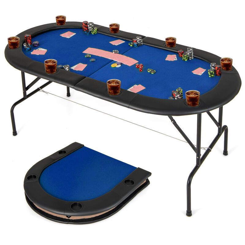 Foldable Poker Table for 8 Players with Spacious Playing Surface image number 7