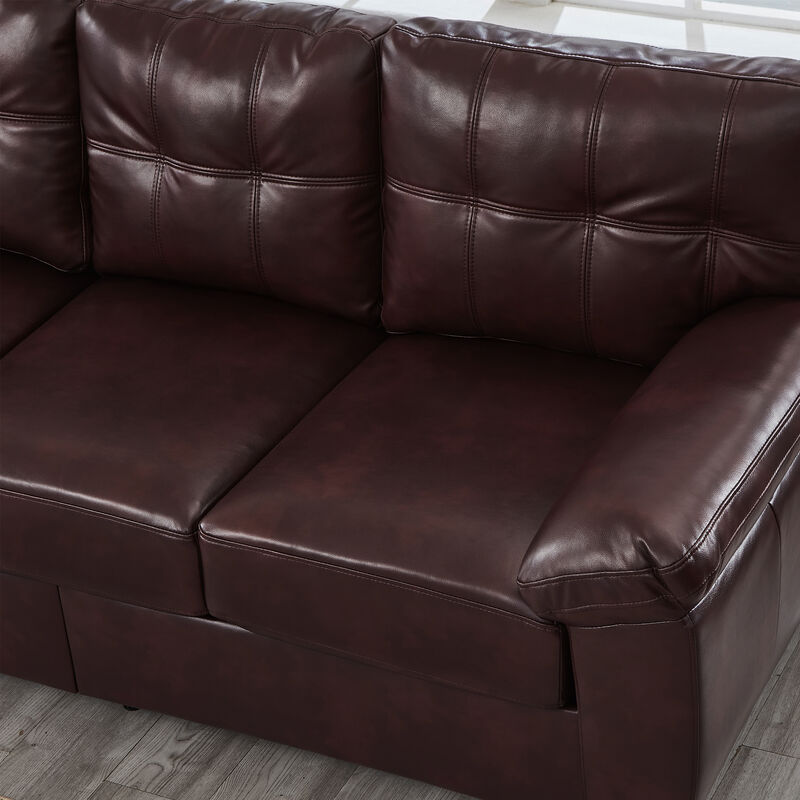 Buldef Breathable Faux-Leather Sofa image number 3
