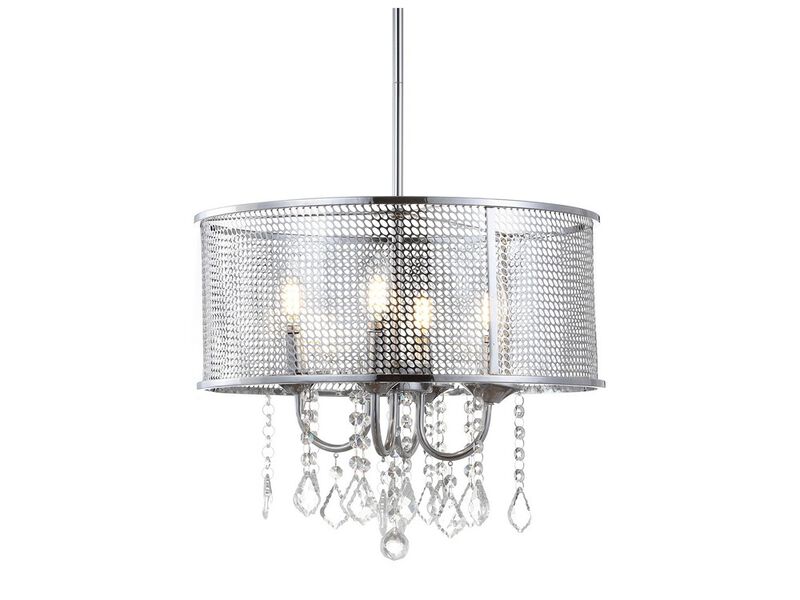 Avah Metal/Crystal Adjustable LED Drop Chandelier