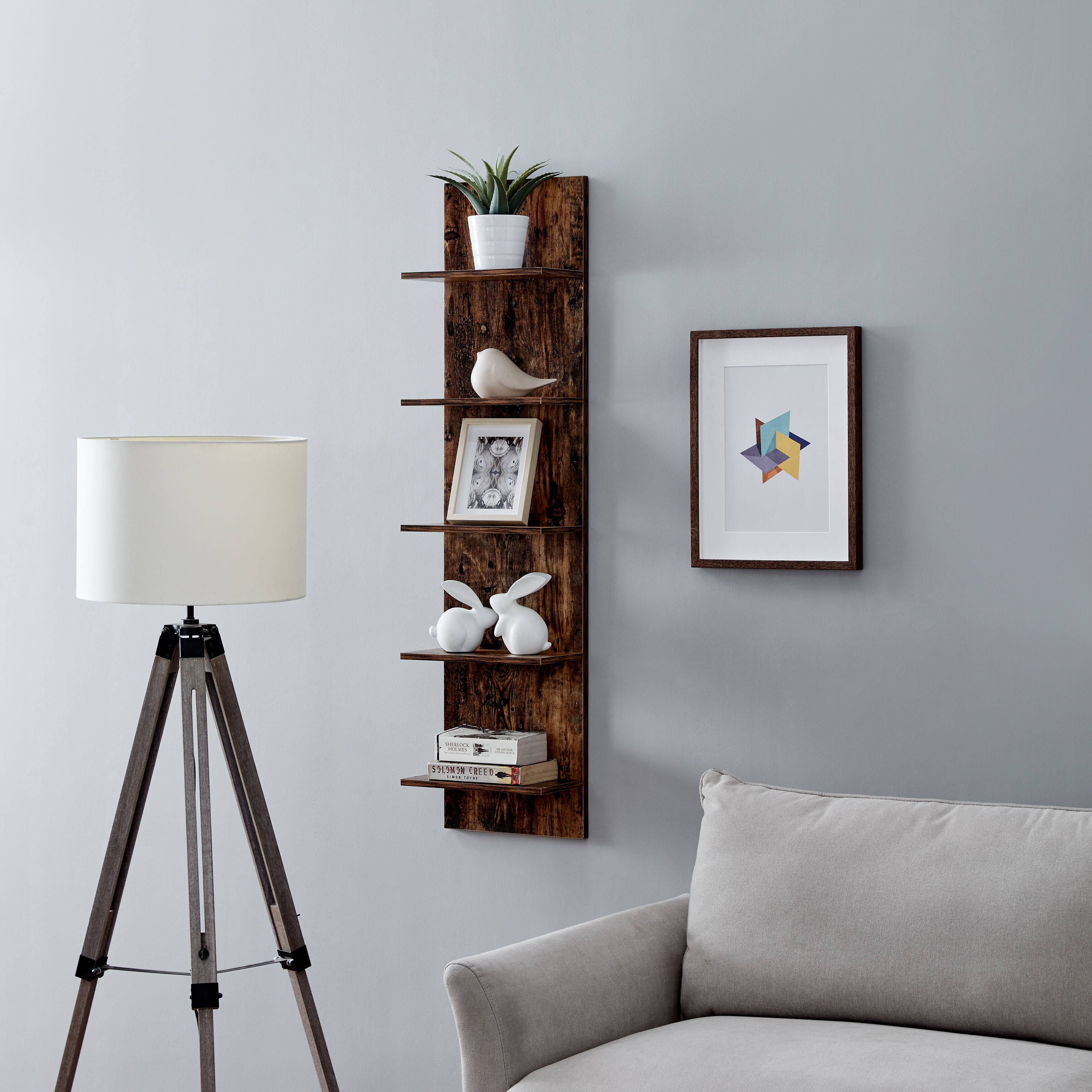 Five-Tier Wide Column Wall Shelf - Thumbnail 2