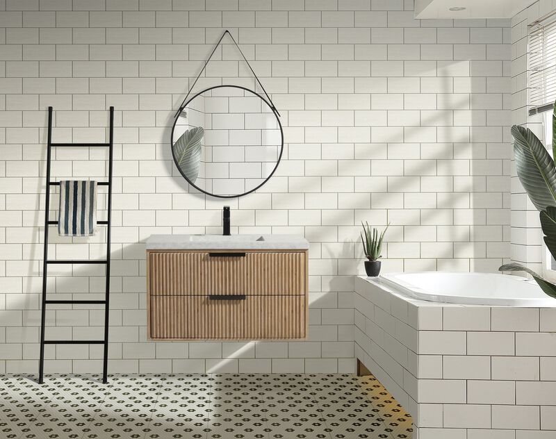 Diego 36" Floating Bathroom Vanity Weathered Fir image number 5