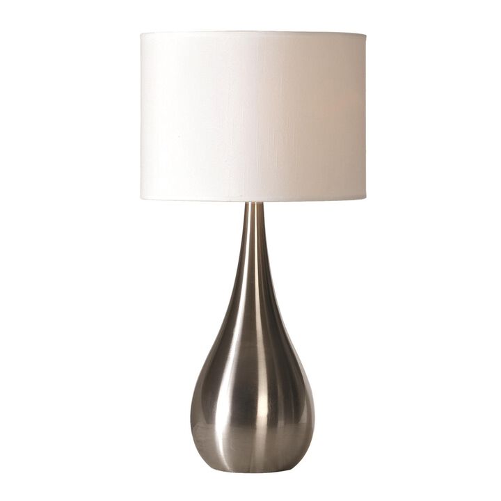 26" White and Black Stainless Steel European Table Lamp