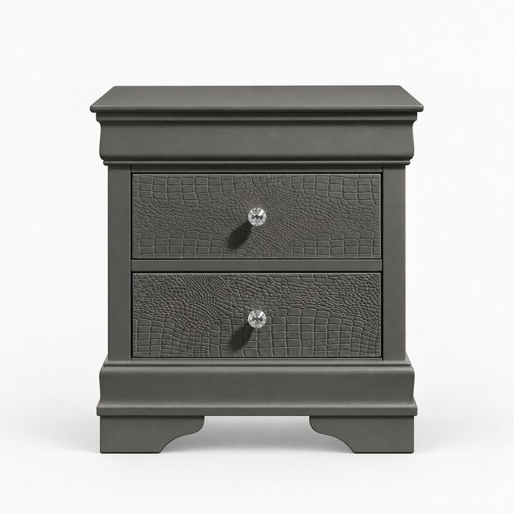 Virestiq Textured 2-Drawer Nightstand