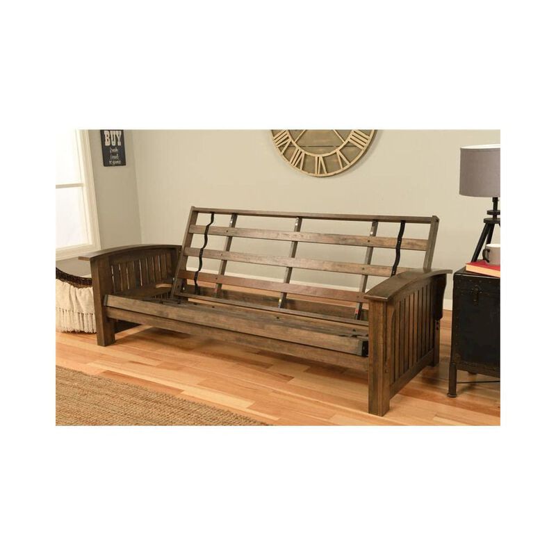 Washington Queen Frame-Rustic Walnut Finish-Suede Navy Mattress image number 2