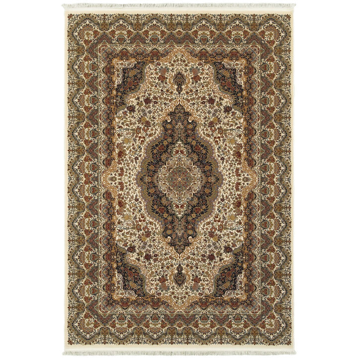 HomeRoots Medallion Area Rug With Fringe