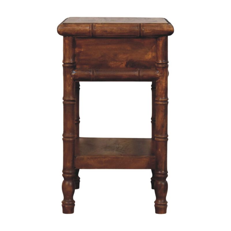 Artisan Furniture Solid Wood Bamboo Heritage Bedside Table, Brown image number 8