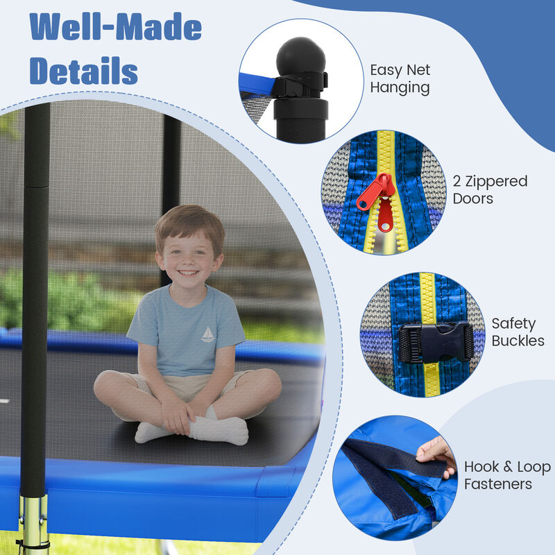 Heavy Duty Rectangle Outdoor Trampoline with Basketball Hoop image number 4